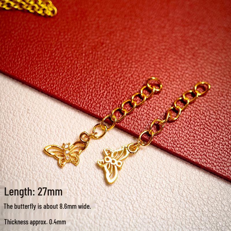 24k Gold-Plated Copper Bracelet with Nan Hong Zircon Flower Extension for Women