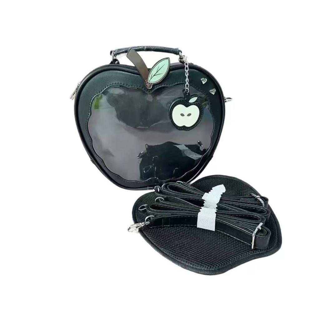 

Хлопковая сумка для куклы Каваи Фрукты Итабаг ПУ Модные рюкзаки Сладкий прозрачный карман Девушка чёрный