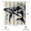 Ink Splatter Whale Illustration Shower Curtain 1Pc With 12 Hooks For Bathroom Home Decor Polyester 2D Flat Print 70.8X70.8 Inch
