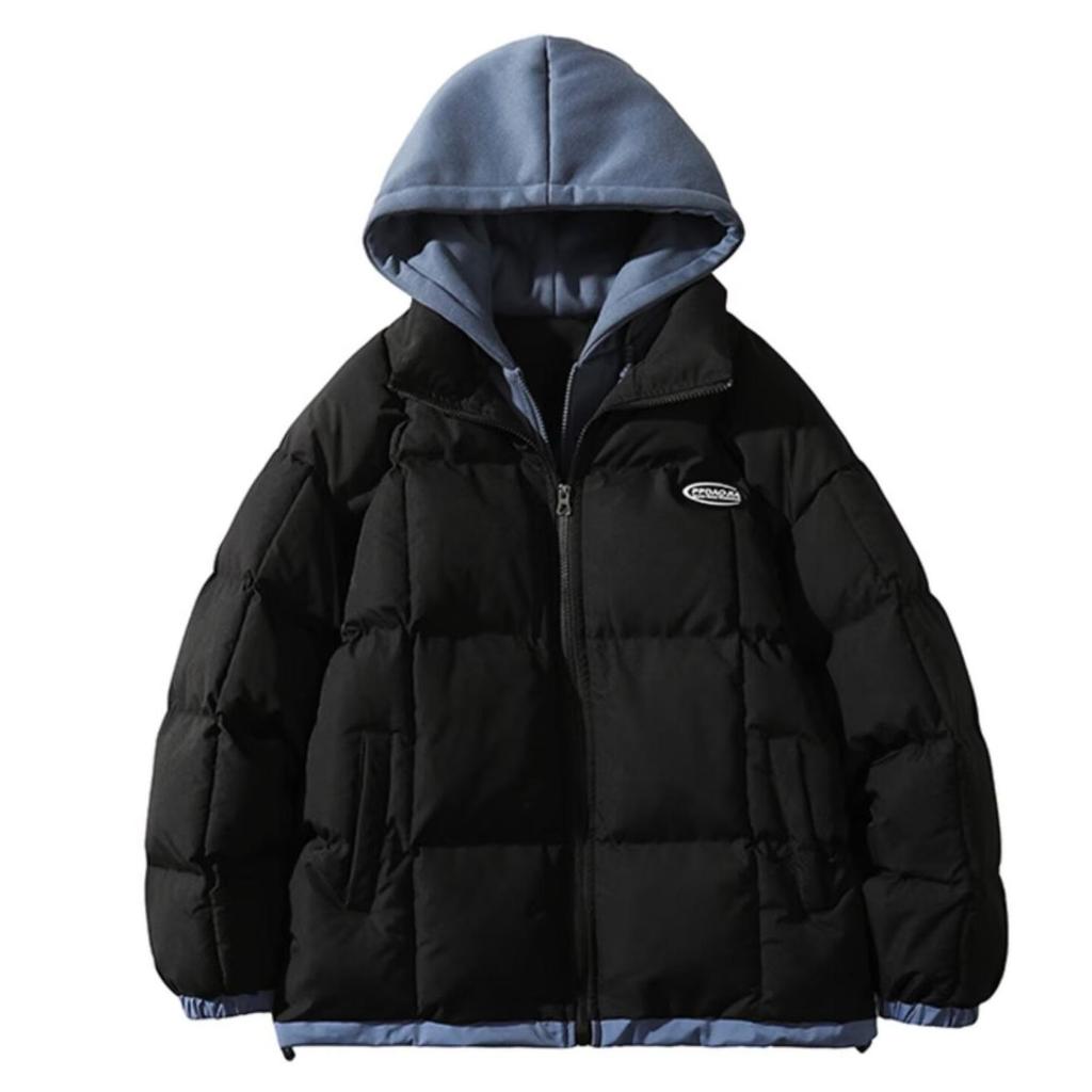 Men's 2025 New Style Winter Cotton Jacket: Thickened Two-Piece Look, Warm Padded Coat