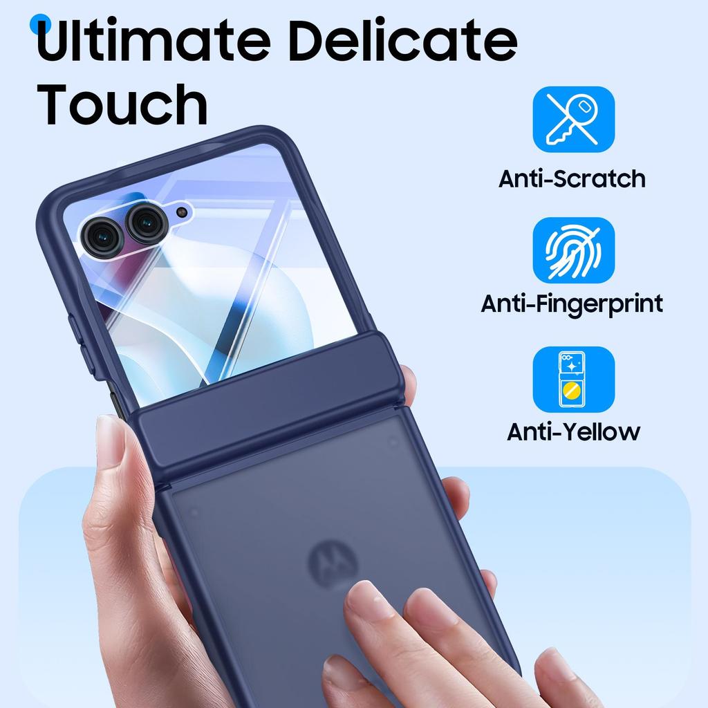 For Motorola Razr Ultra 2025/Razr Ultra 2026 Hinge Protection,Built-in Screen Protector,Wireless Charging,Shockproof Protective Phone Case-Blue