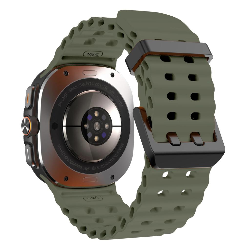 Marine Band For Samsung Galaxy Watch ultra Strap 47mm Accessories Two color Sport silicone Bracelet Galaxy Watch 7 ultra Straps