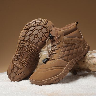Winter Snow Boots Men Shoes Anti-slip Warm Soft Plush High-top Boots Women Flat Faux Fur Durable Outdoor Hiking Shoes Men