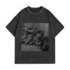 Lustige Katzenbande Meme Grafik T-Shirts Herren Damen Mode Vintage Gewaschene T-Shirts Sommer Hohe Qualität Baumwolle Übergroße T-Shirts