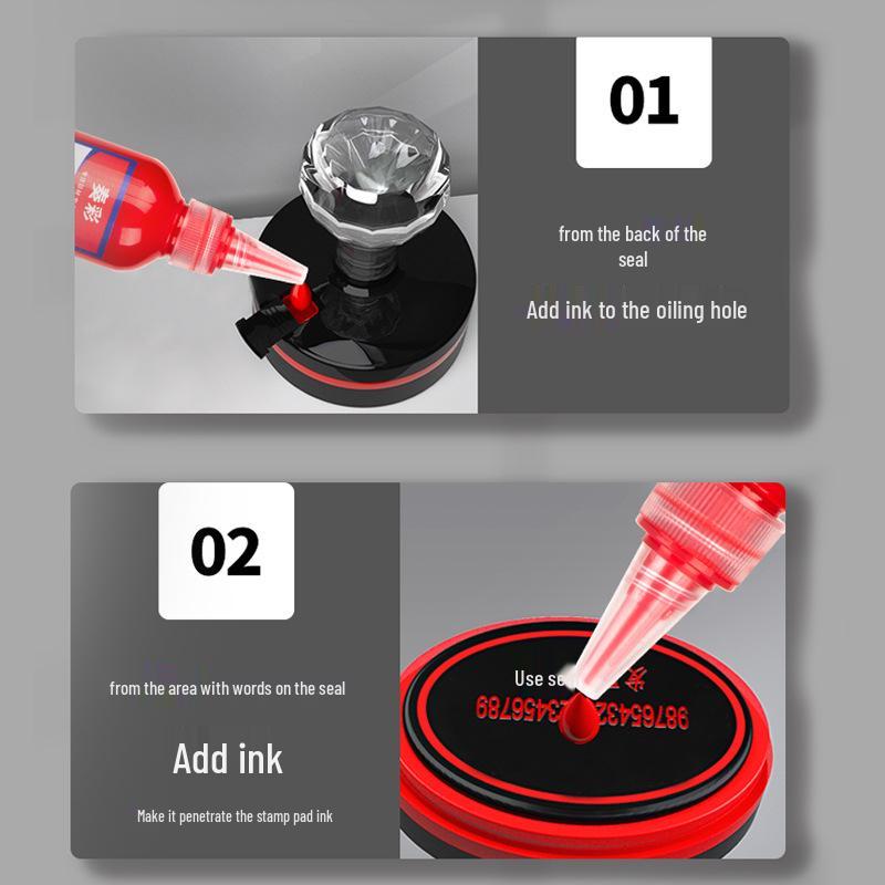 Red Quick-Dry Photosensitive Ink Pad (Oil-Based, 100ml) for Stamping and Financial Use