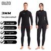 OUZO 3mm Unisex Two-Piece Wetsuit for Diving, Snorkeling, Surfing, and Winter Swimming – Cold Protection and Warmth Top and Pants.