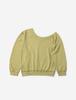 FLATWAVE IN SEOUL Kaya Unbalance Off Shoulder Sweatshirt Olive