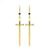 Silver Sword Dangle Earrings: Classic Fashion Jewelry Charm for Men & Women