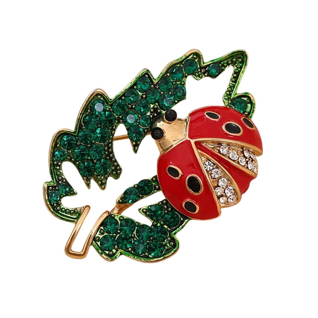 Eleganter Marienkäfer Brosche Anstecknadel für Damen Funkelnder Kristall Emaille Schmuck Accessoire Geschenkidee Elegante Diamant Käfer Anstecknadel