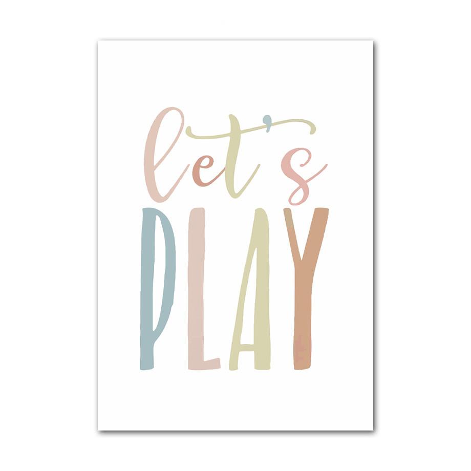 

Play Sisters Friends Quotes Cartoon Rainbow Posters Prints Canvas Painting Nordic Wall Art Pictures Kids Room Home Decor 21X30cm No Frame