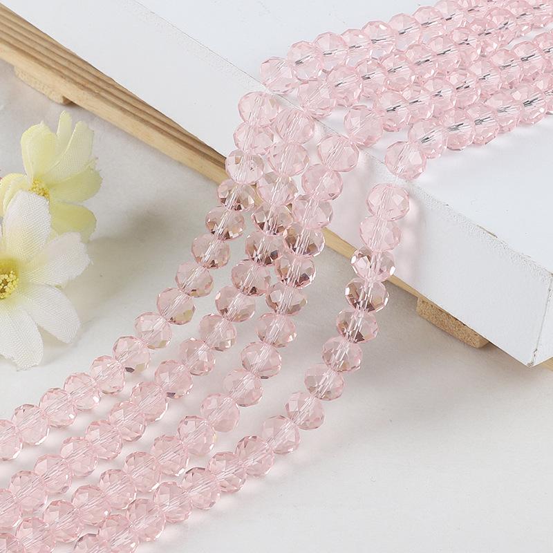 8mm Faceted Glass Crystal Flat Beads - Handmade DIY Bracelet Jewelry Accessories