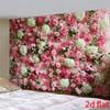 2D Pinke Rose & Hortensie Blumenwand Foto Hintergrund für Hochzeit und Braut Fotoshooting