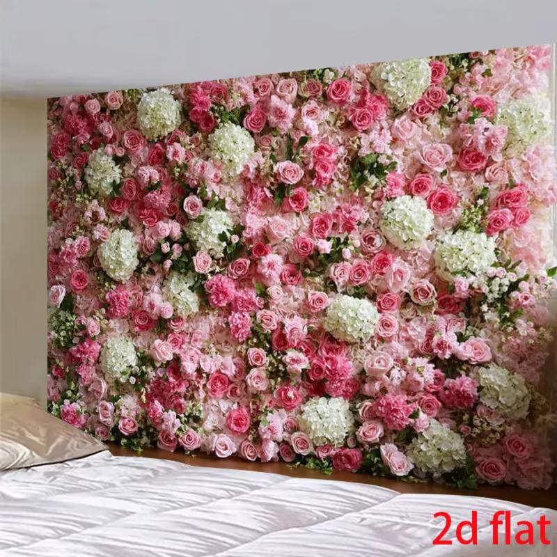 2D Pinke Rose & Hortensie Blumenwand Foto Hintergrund für Hochzeit und Braut Fotoshooting
