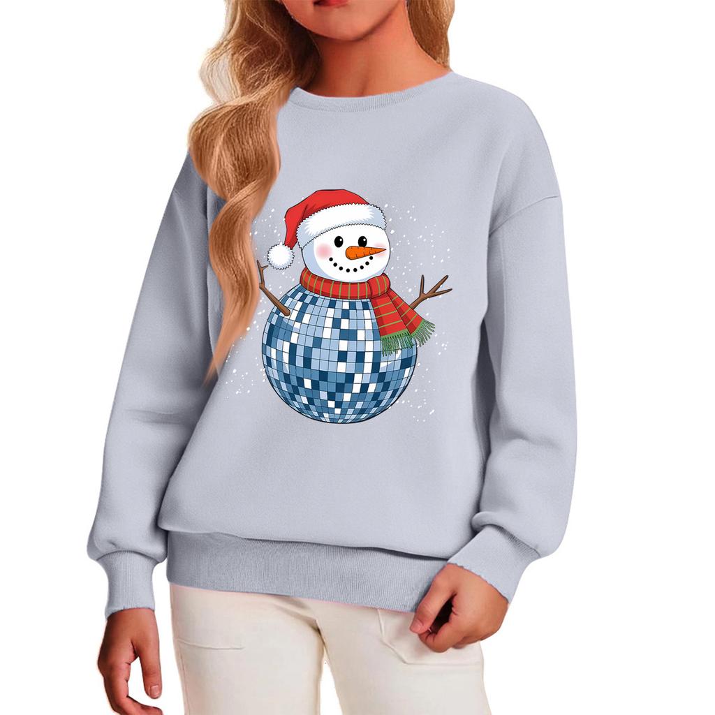 Felpa casual da bambino a girocollo stampata a maniche lunghe con cappuccio