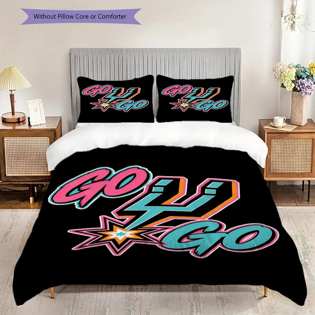 Biancheria da letto San Antonio Spurs(1 * copripiumino + 2 * federa, senza nucleo)Regalo di compleanno di Natale Morbido e confortevole