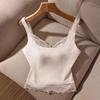Solid Color Slim Lace Crop Top Sleeveless Lace Sling Tank Ins Style Spaghetti Y2k Top Streetwear