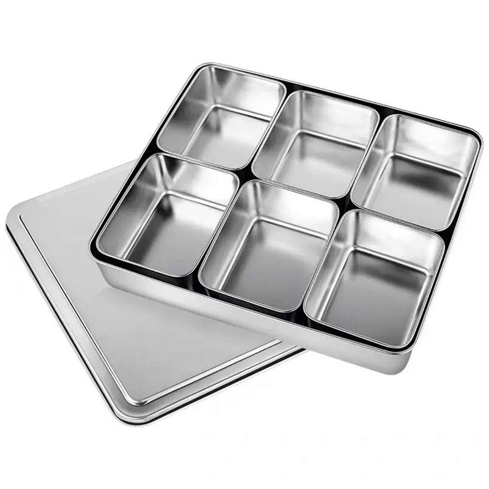 Rust-proof Seasoning Box 6/8 Grids Food Preparation Box Durable Dessert Ingredient Box