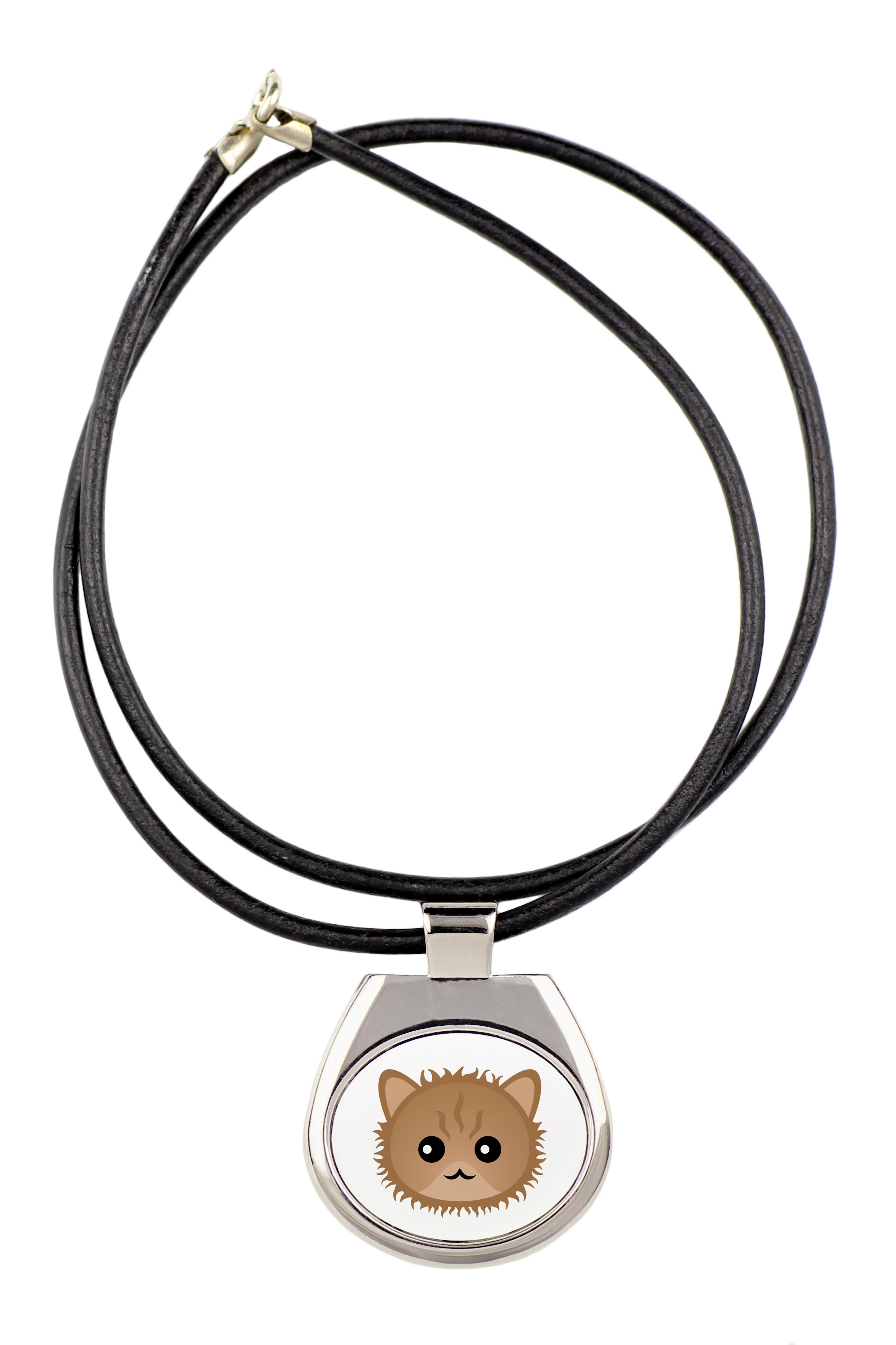 

Selkirk Rex - pendant necklace with graphic on a chain strap by Art-Dog brand