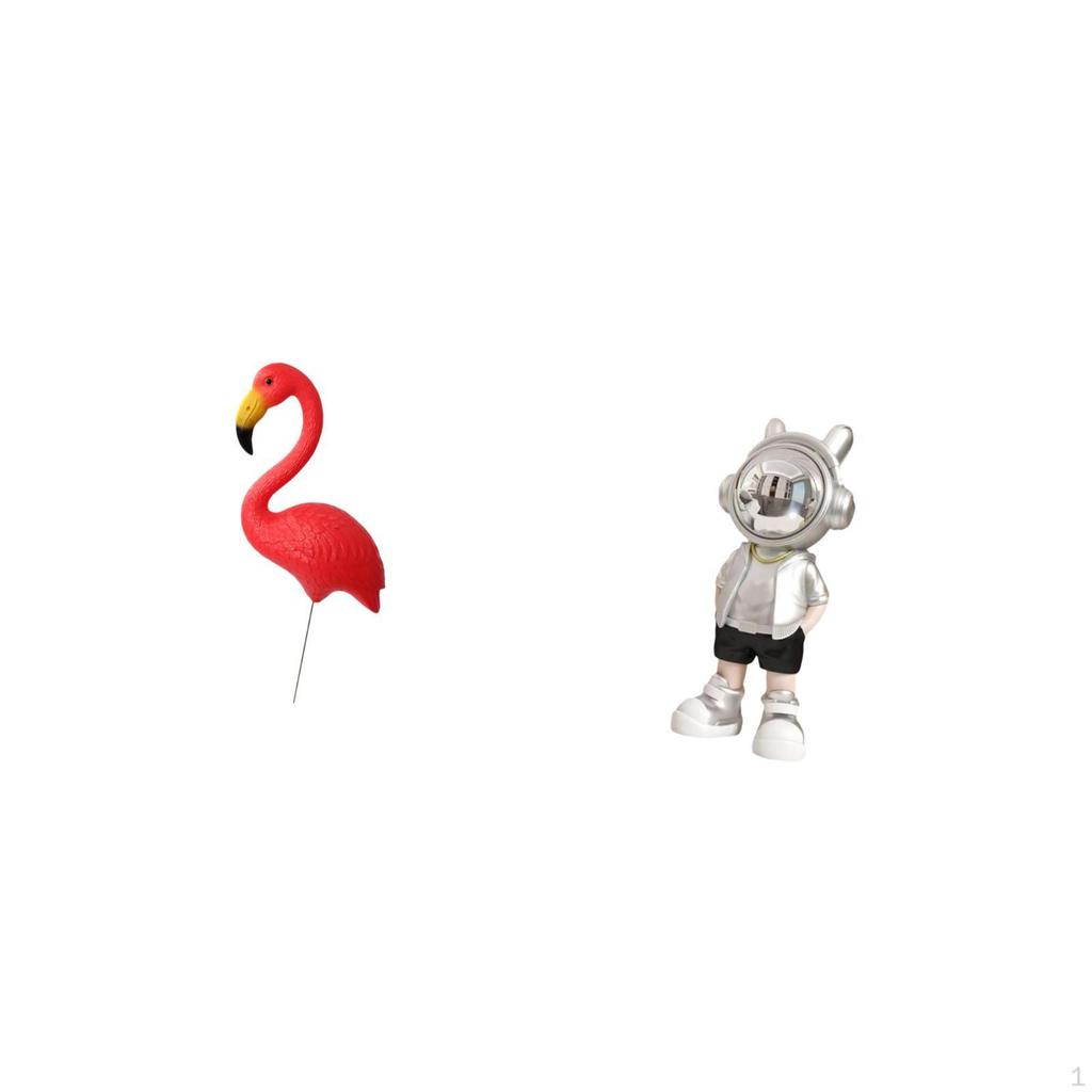 Flamingo Garden Sculpture Astronaut Fairy Ornament Modern Creative Yard Art Tabletop Decorative