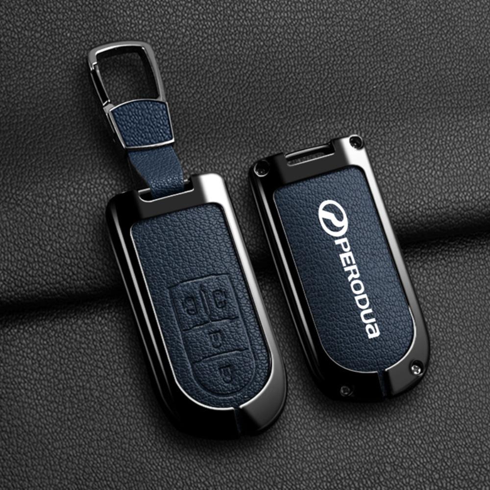 For PERODUA Toyota Car Key Cover Metal Shell Protector for Men Women with Remote Control