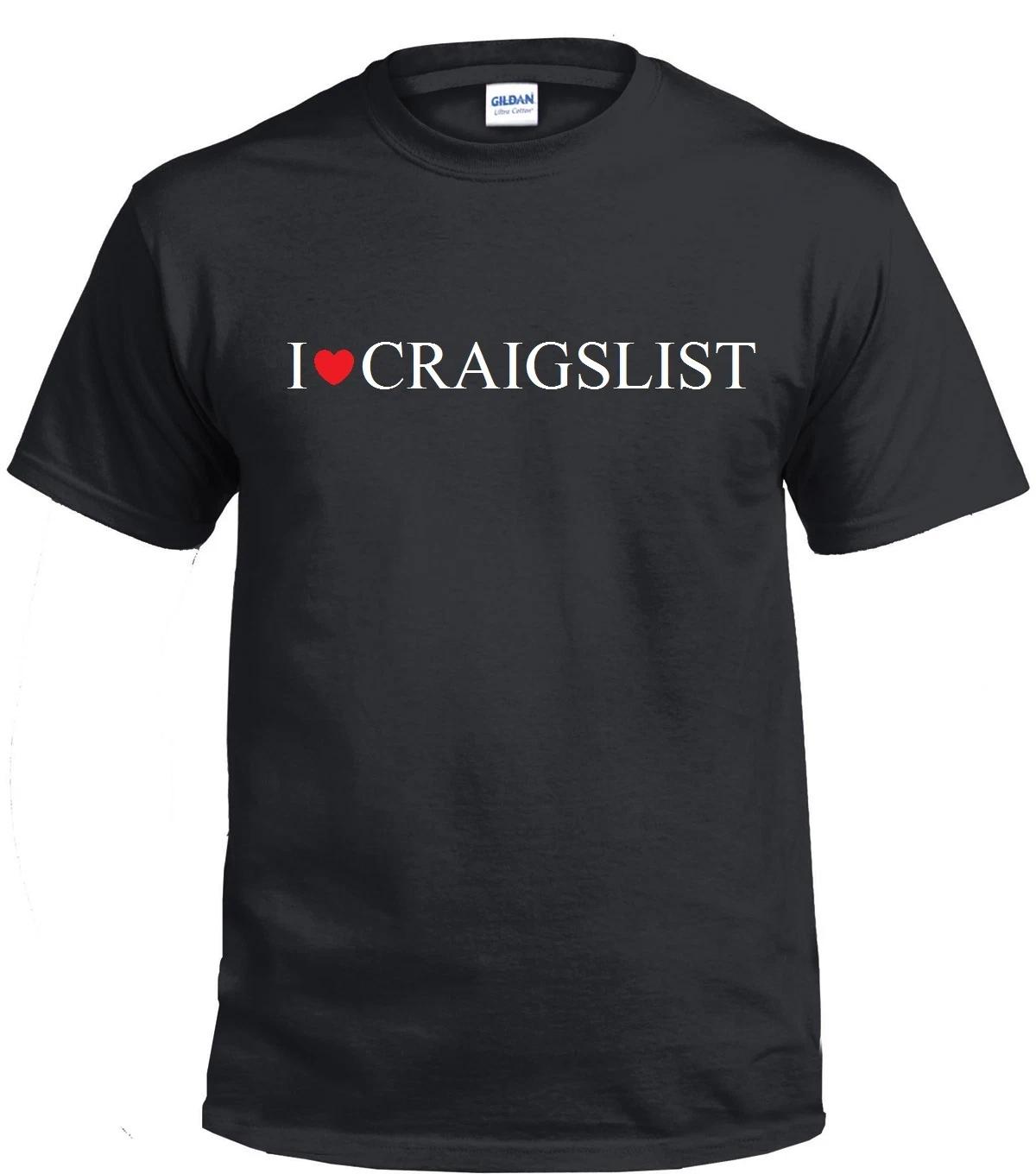 

I HEART CRAIGSLIST Internet Classified Ads LOVE T-Shirt Black White Cotton Shirt 3XL