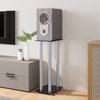 Supports de haut-parleurs 2 pcs noir et argenté 4 piliers