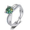 Bague Ringen S925 Sterling Silver Luxury Jewelry 1 Carat D Color Moissanite Diamond Ring For Wedding Four Claw Cross Hollow Rings