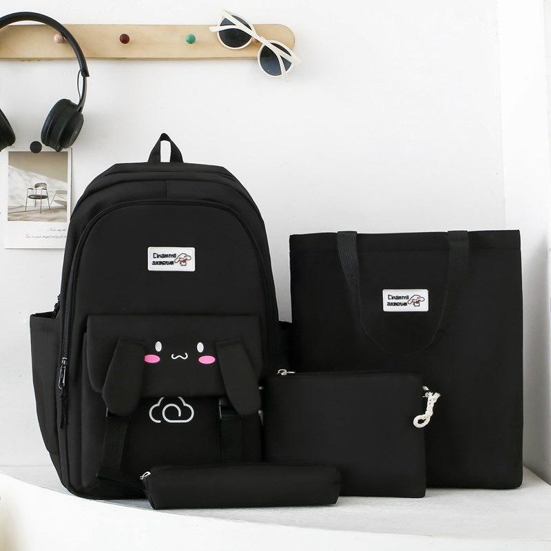 Cute Backpack Female Junior High School Student Backpack Primary School, High School, College Travel Backpack Large Capacity Multi Piece Set Bag