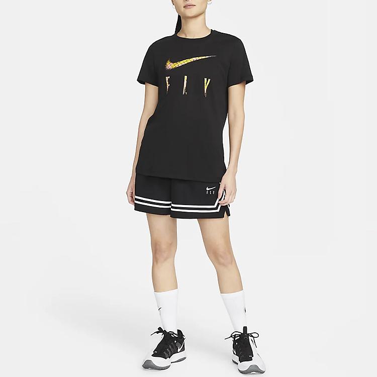 Nike Logo Pruhované Rovné Sportovní Šortky Dámské šortky Černá DH7326-010