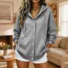 Women's Casual Hooded Long Sleeve Button Up Sweatshirt Color