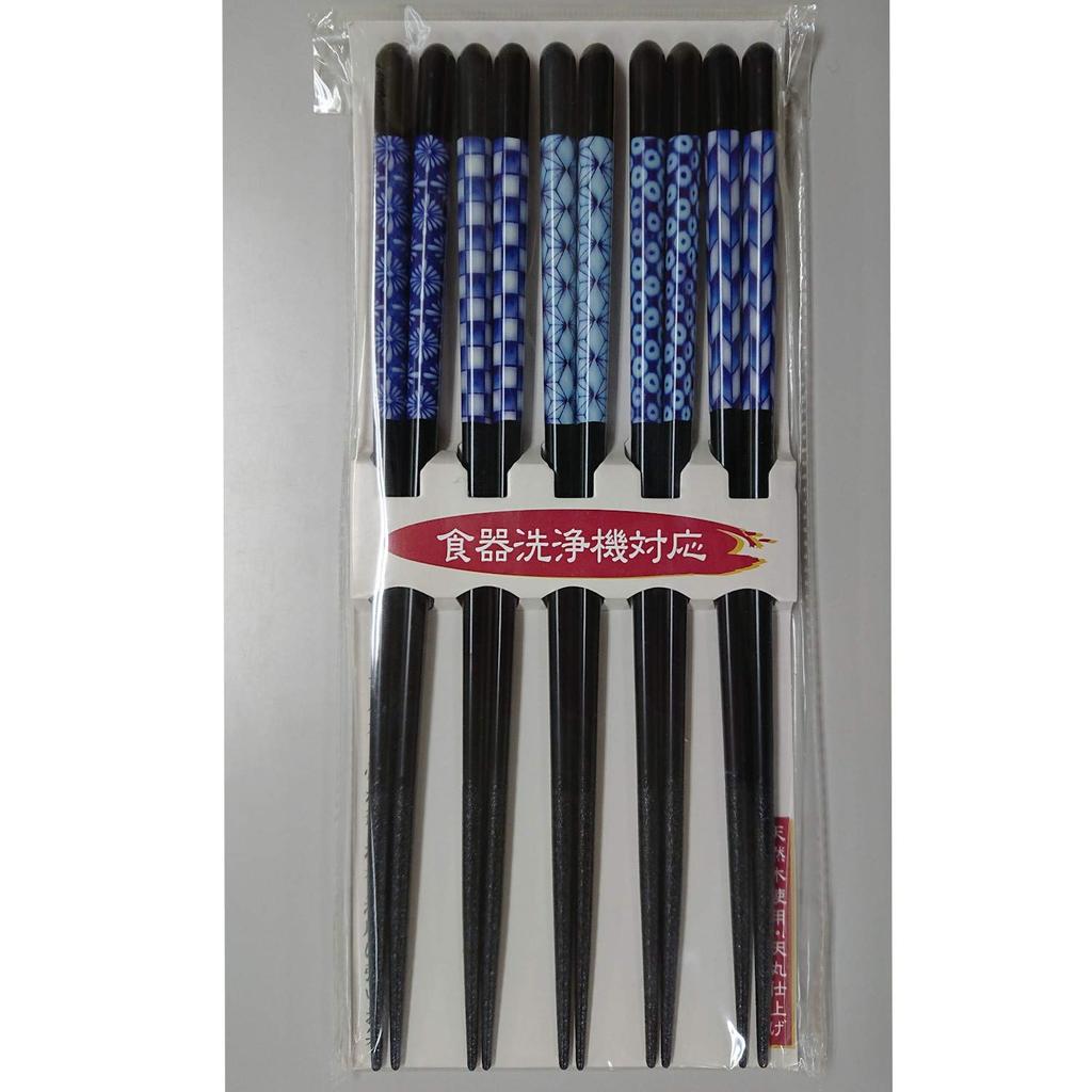 Hůlky Ishida pro 5 porcí, indigo, dřevěné, do myčky, 23 cm, japonské, sada, make-up, trezor, (přírodní dřevo)