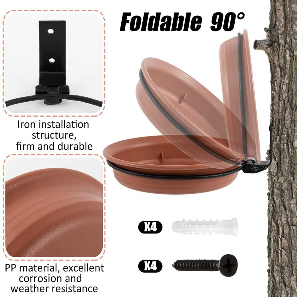 Birds Feeder Tray Birds Bath Tray Outdoor Garden Feeder Tray with Weather-proof Design Tree Mounted Birds Bath Station for Yard