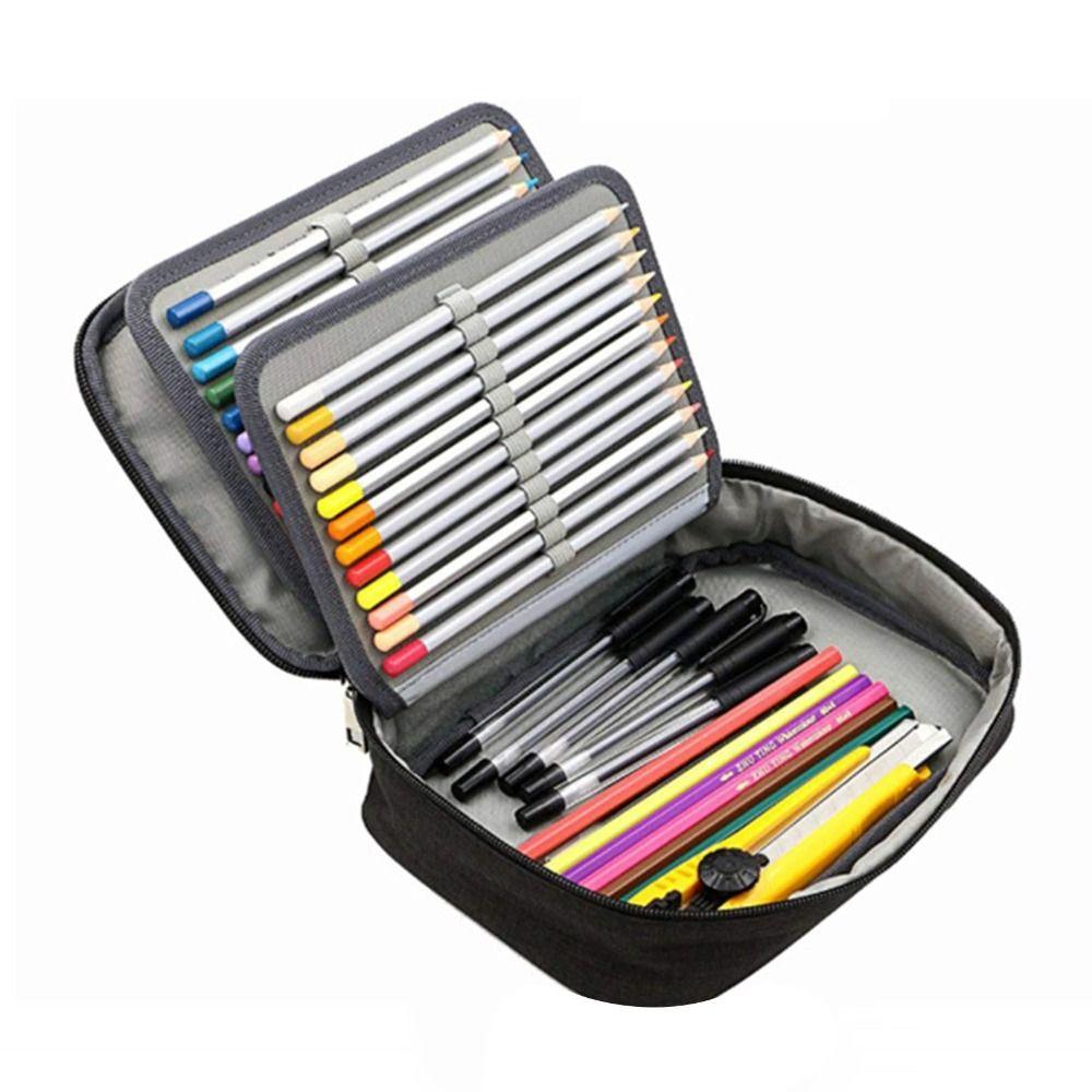 Aesthetic Porous Pencil Case Large Capacity Oxford Cloth Pencil Case Stationery Pouch  Art Supplies