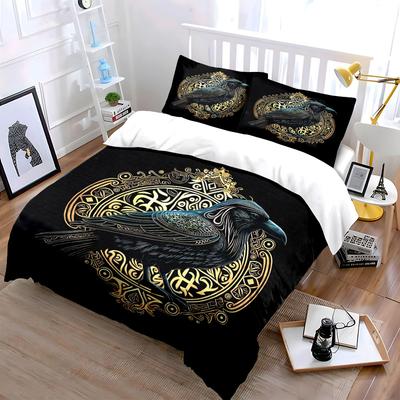 "Raven Art Decor Set Gothic Style" Soft Skin-Friendly Bedding Set Includes 1 Duvet Cover And 2 Pillowcase Gift