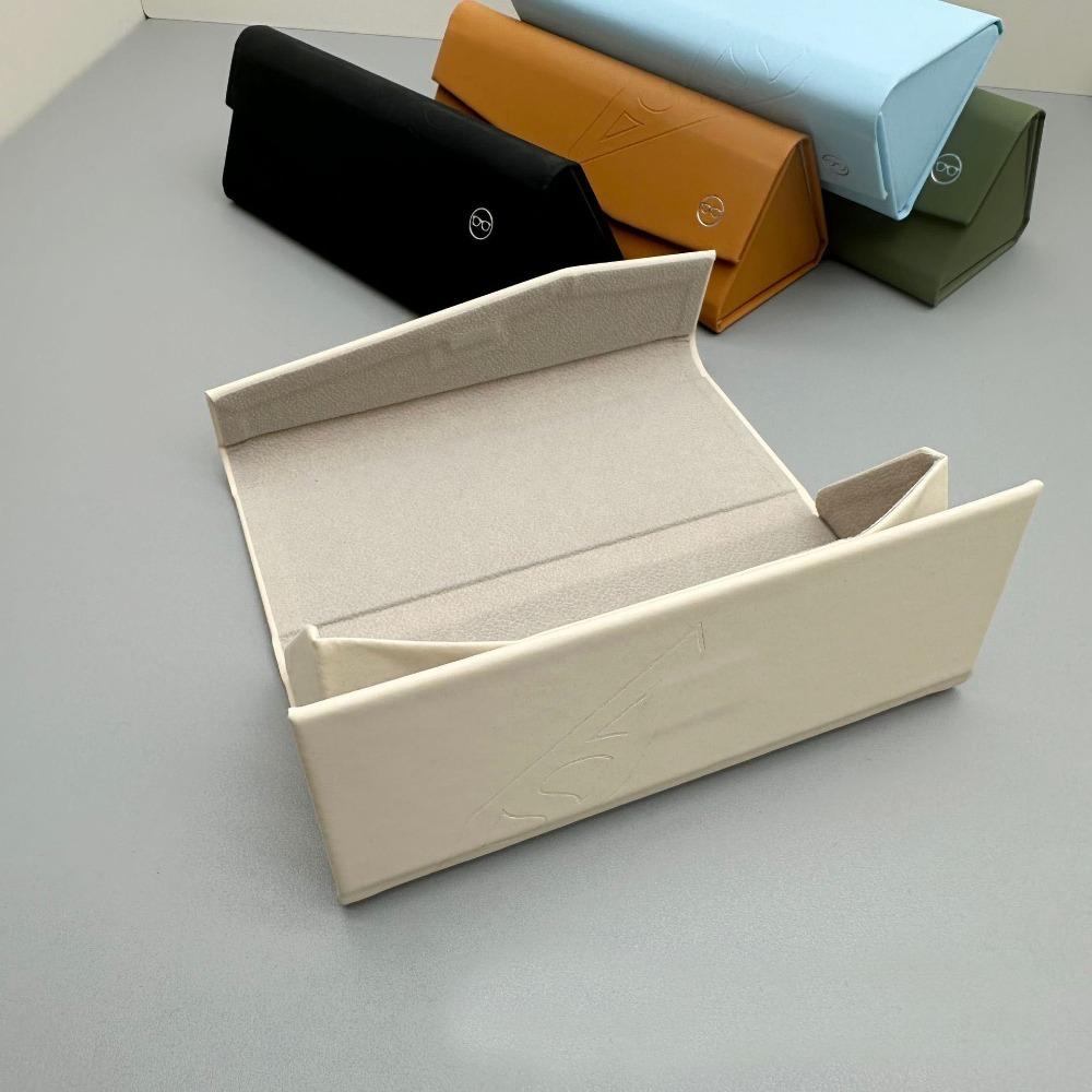Leather Sunglasses Storage Box Minimalist Reading Glasses Protective Cover Foldable  Glasses Case