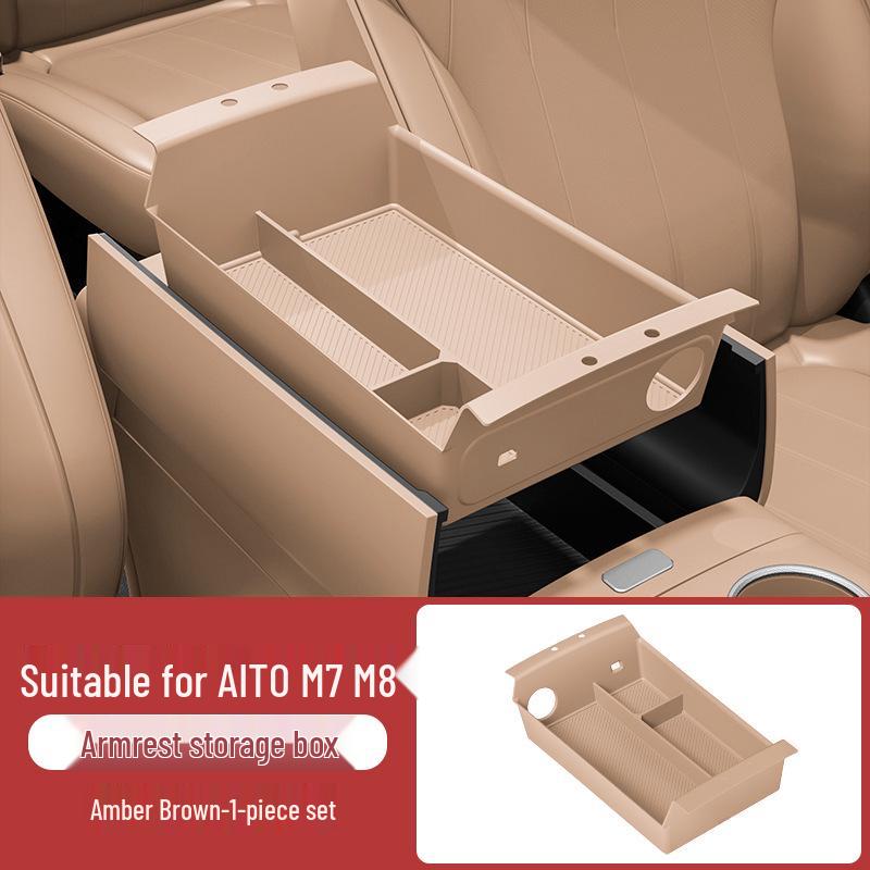 Silicone Partitioned Storage Box for AITO M7/M8/M9 Center Console Armrest
