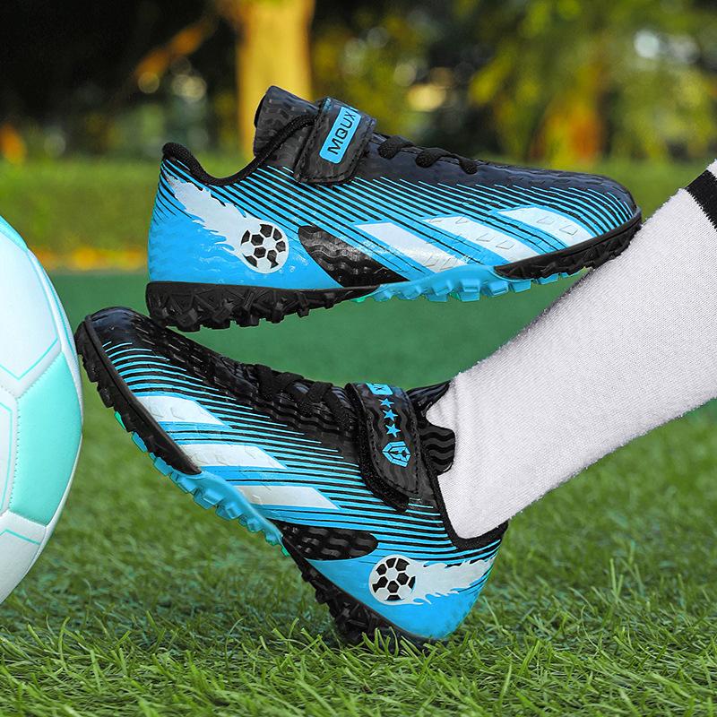 Boys' shoes autumn new girls' children's leather football shoes medium older boys and girls Velcro non-slip sneakers