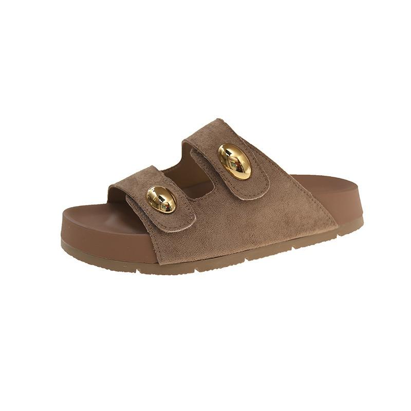 

Ретро крутые тапочки женские летние новые повседневные на толстой подошве шлепанцы женские сандалии праздничный ветер пляжная обувь 40 хаки