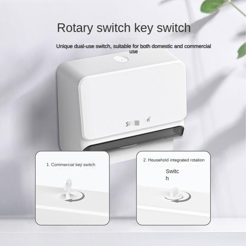 Wall Mounted Hand Tissue Dispenser Paper Towel Holder Hotel Induction Paper Dispenser No Drilling Hand Wiping Paper Box