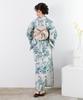 Yukata Unique Natural Set AB Free [KYOETSU] Set, Weave, White, Two-Piece 3-Piece (Yukata, Obi, Geta), Women's (Hisui Kaen, Size)