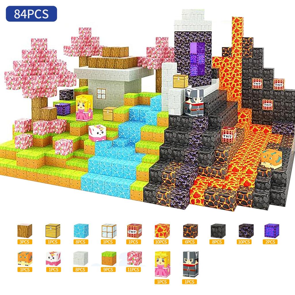 Children's magnetic block STEM toy cube magnetic puzzle construction piece