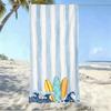 Bright Orange Striped Beach Towel Summer Bold Print Quick Dry Sandproof Absorbent Towel for Beach Travel Vacation