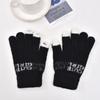 New Autumn and Winter Knitted Plush Gloves Warm and Thickened Finger Gloves