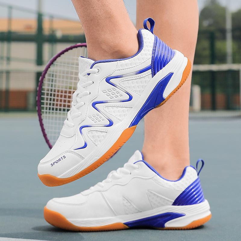 Professional Leather Sports Shoes for Men and Women: Plus Size Badminton, Table Tennis, and Tennis Training Shoes