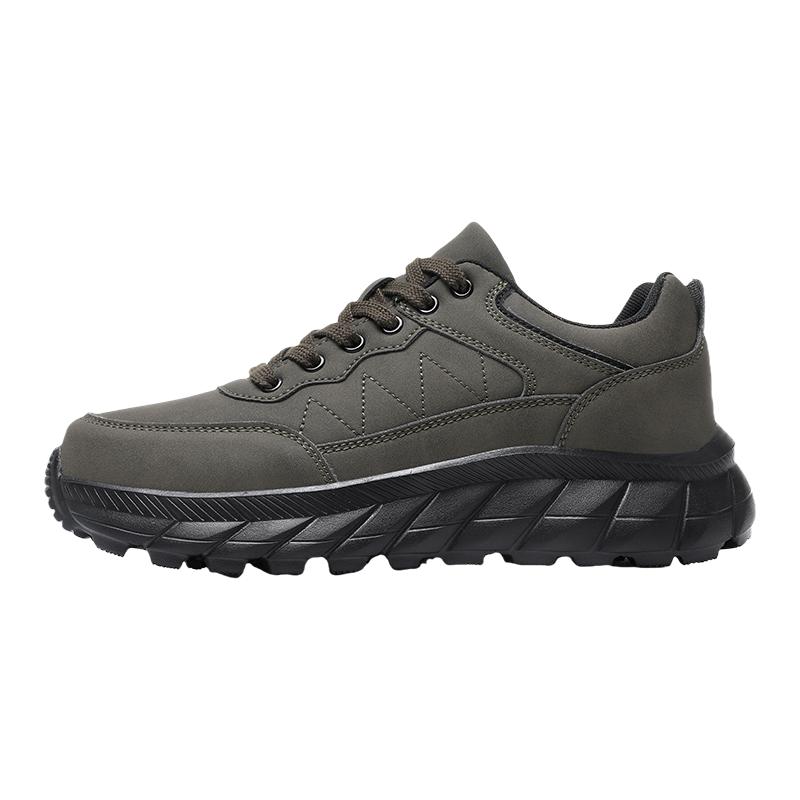 Autumn Men Sneakers Thick Soled Casual Shoes Men Cushioning Sports Shoes Outdoor Waterproof Walking Shoes Plus Size 48 Leather