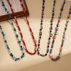 European and American shell crystal irregular beaded long stacked sweater chain holiday style personalized retro necklace