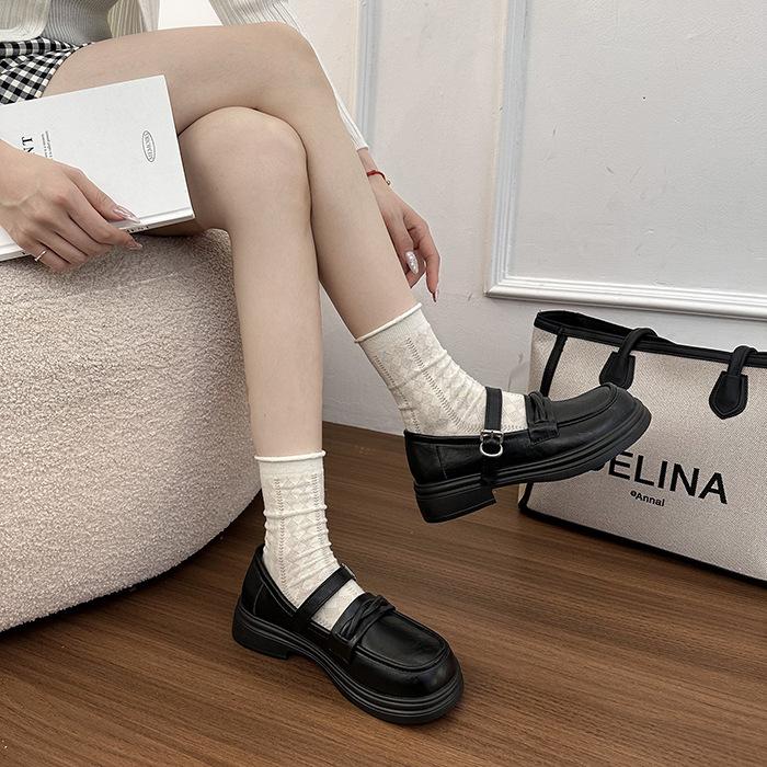College style Japanese platform small leather shoes women's spring and summer new Mary Jane versatile students shallow mouth outside single shoes