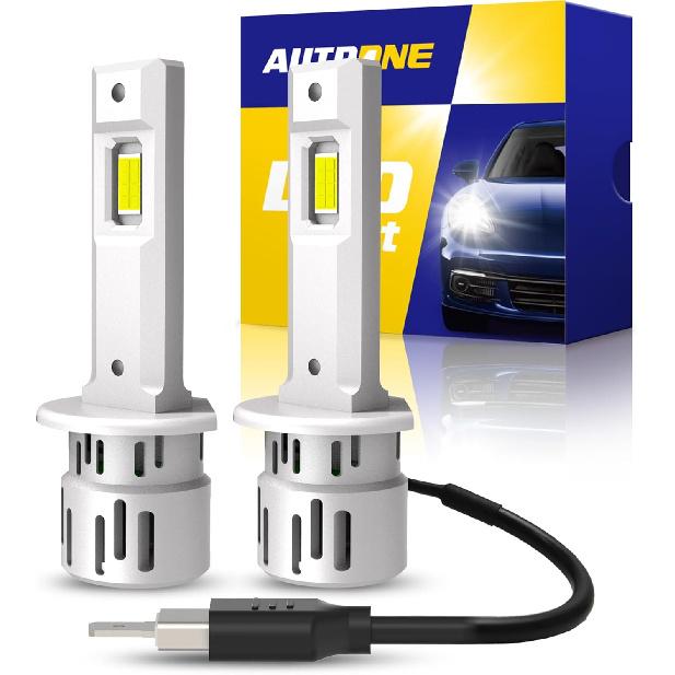 AUTOONE H1 LED Bulb, 800% Brighter, 5 Min Quick Tall, 20 Years Lifespan, No Flicker, 99% Compatibility, Pack Of 2