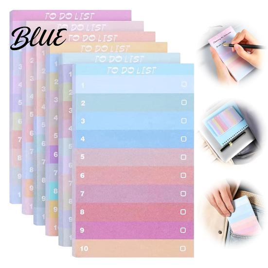 Portable to Do List Gradient Checklist Sticky Notepad Self-stick To-do Pads Macaron Color Self Stick Note Pads Tearable Planner Memo Pad for