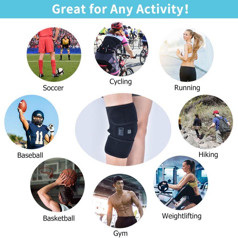 Electric Heating Knee Brace Wrap Far Infrared Vibration Massager Knee Support Outdoor Sport Knee Protector